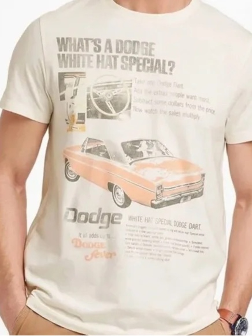 Goodfellow & Co Dodge White Hat Special Graphic Tee – Size Medium